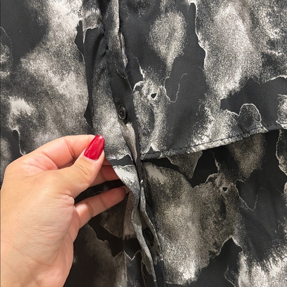 Halston Heritage Black and Gray Long Sleeve Dress - Picture 5 of 6